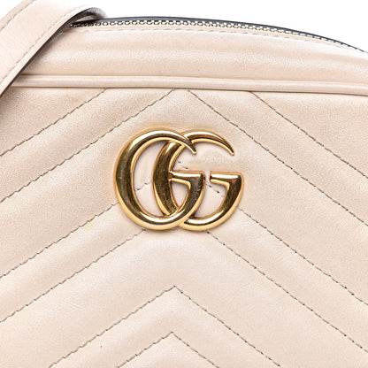 Gucci Calfskin Matelasse Mini GG Marmont Chain Shoulder Bag White 11 of 19