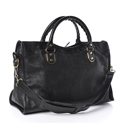 Balenciaga Chevre Gold Metallic Edge Hardware City Black 3 of 11