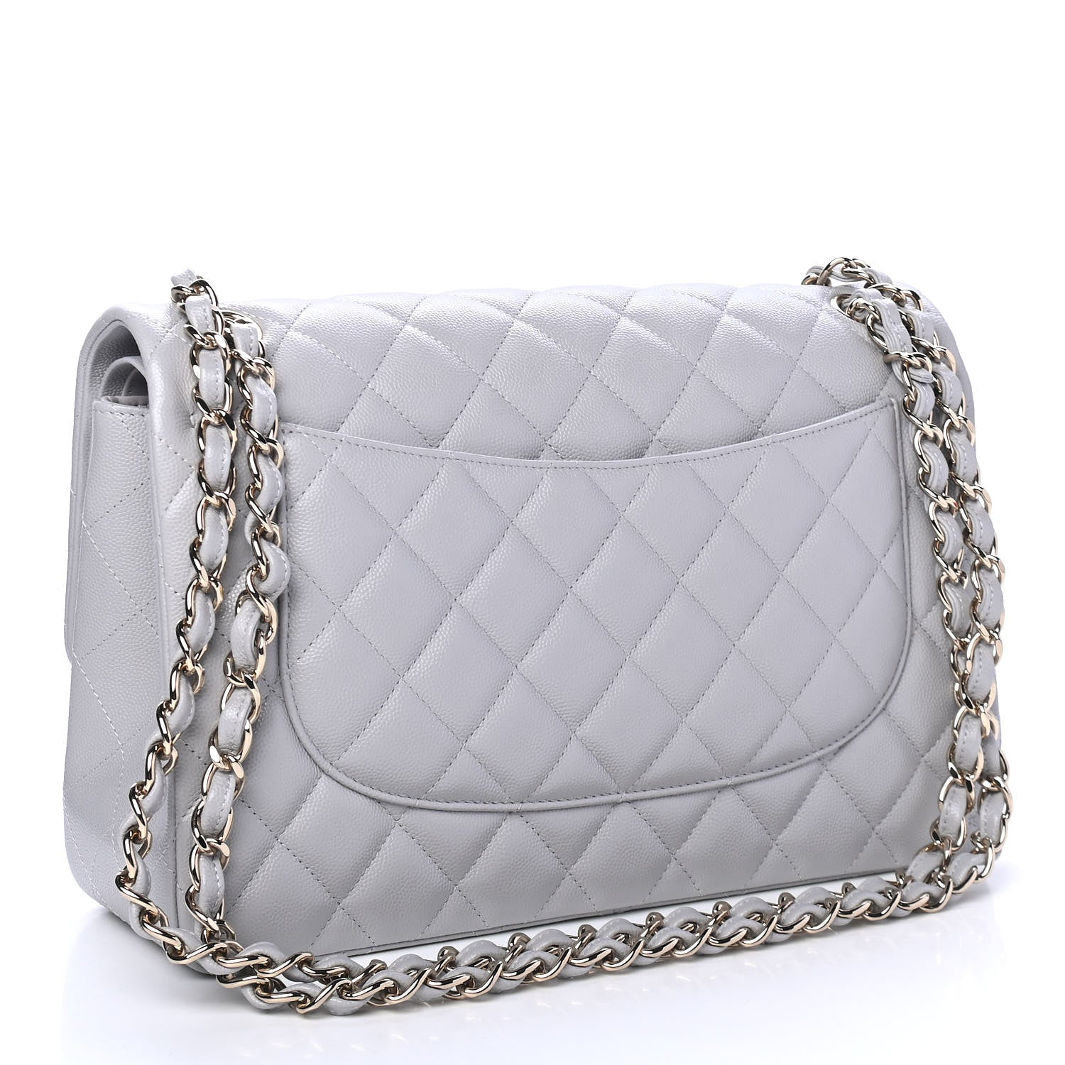 Chanel Caviar Quilted Jumbo Double Flap Grey 2 of 4