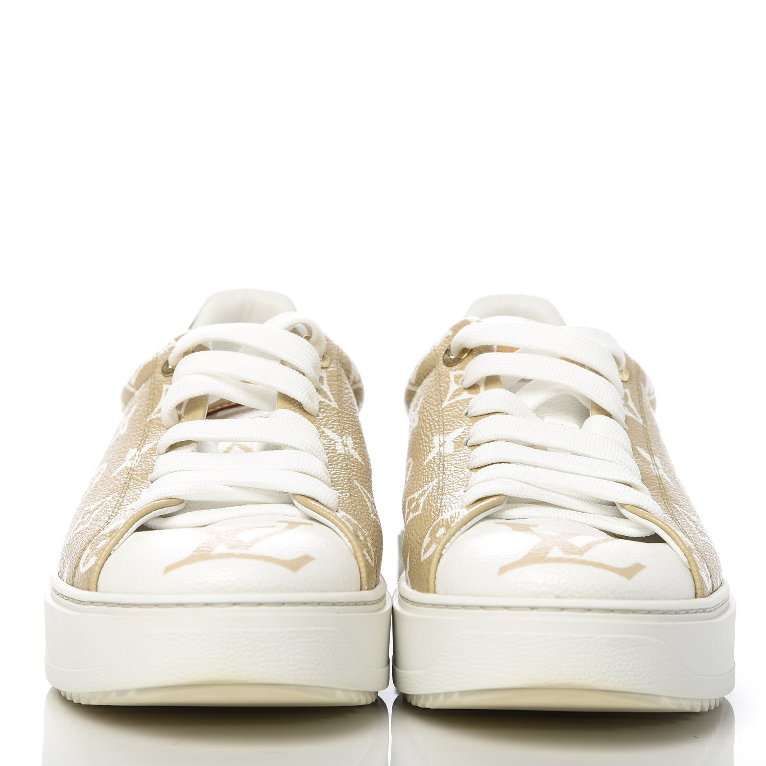 Louis Vuitton Monogram Giant Time Out Sneakers 41 Kaki White Beige 2 of 14