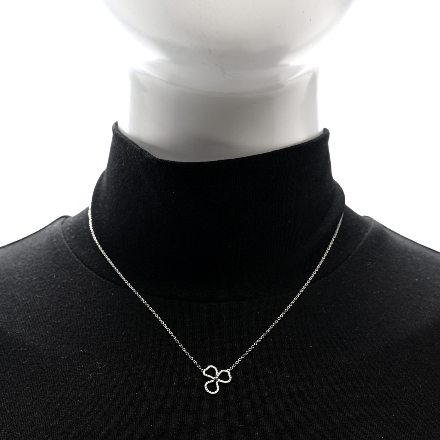 Tiffany Platinum Diamond Paper Flowers Pendant Necklace 2 of 5