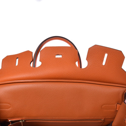 Hermes Taurillon Clemence Birkin 35 Orange 22 of 29