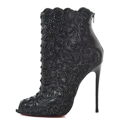 Christian Louboutin Calfskin Strass Rihanini 120 Booties 37 Black 1 of 11