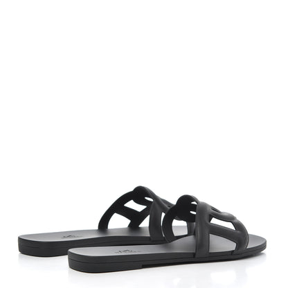 Hermes Rubber Aloha Sandals 38 Black 4 of 8