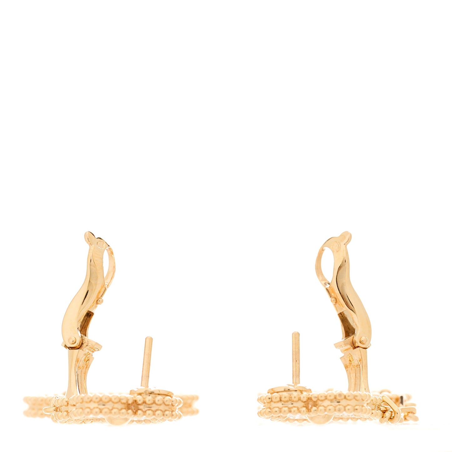 18K Rose Gold Diamond Grey Mother of Pearl Magic Alhambra 2 Motifs Earrings