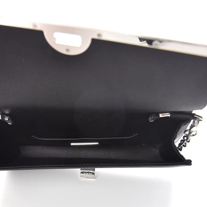 Prada Satin Crystal Chain Wallet Black 5 of 10