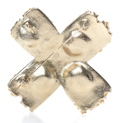 Chanel Pearl CC Cross Brooch Gold 3 of 6