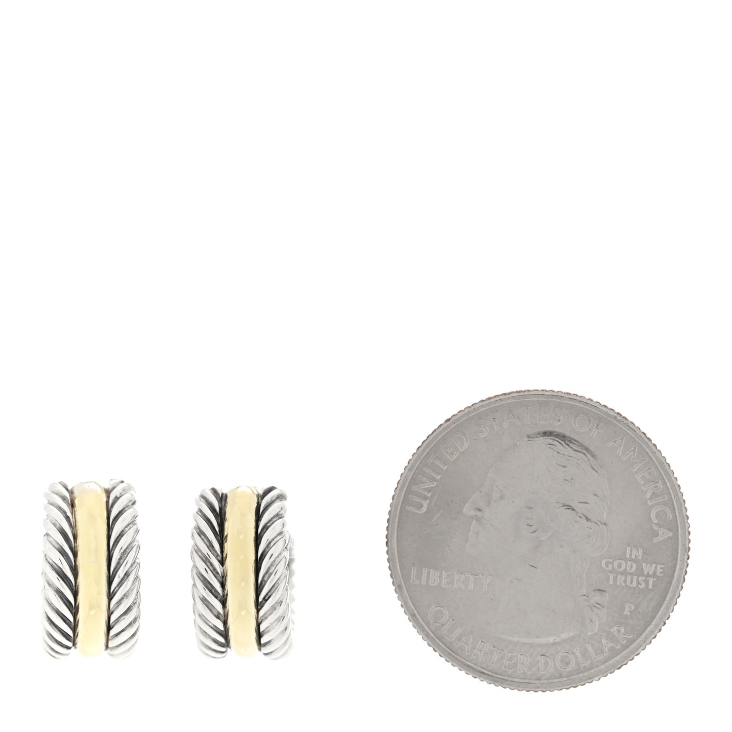 Sterling Silver 14K Yellow Gold 16mm Cable Classics Hoop Earrings