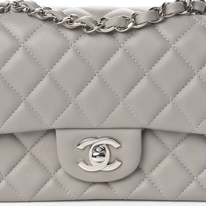 Chanel Lambskin Quilted Mini Rectangular Flap Grey 8 of 11