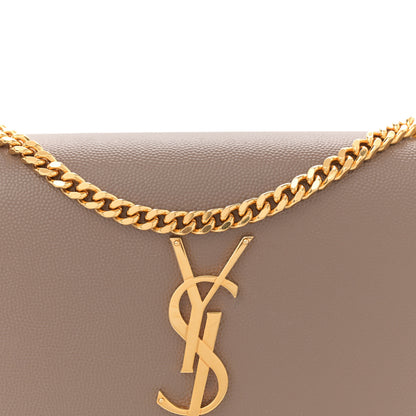 Saint Laurent Grain De Poudre Small Monogram Kate Satchel Taupe 8 of 10