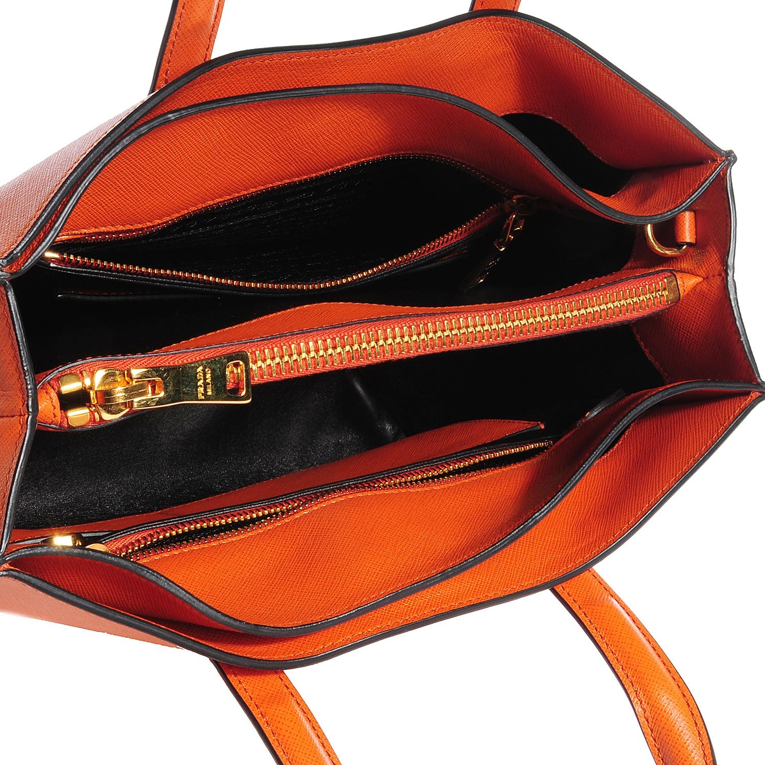 Prada Saffiano Small Soft Tote Papaya 4 of 10
