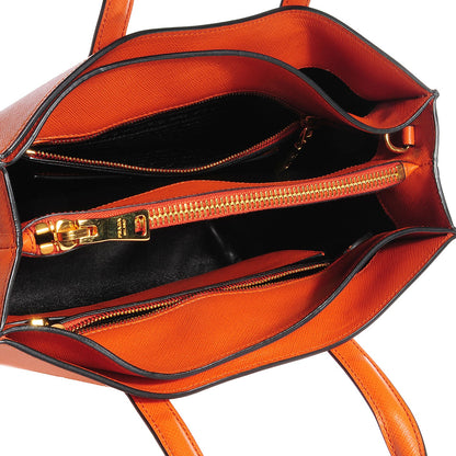 Prada Saffiano Small Soft Tote Papaya 4 of 10