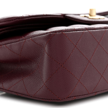 Chanel Caviar Quilted Small Double Flap Burgundy 9 of 11