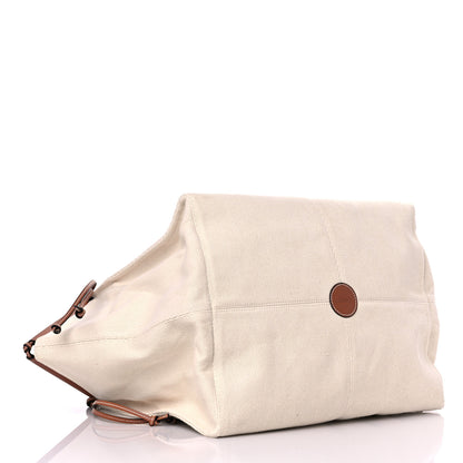 Loewe Canvas Calfskin Cushion Tote Beige 4 of 13