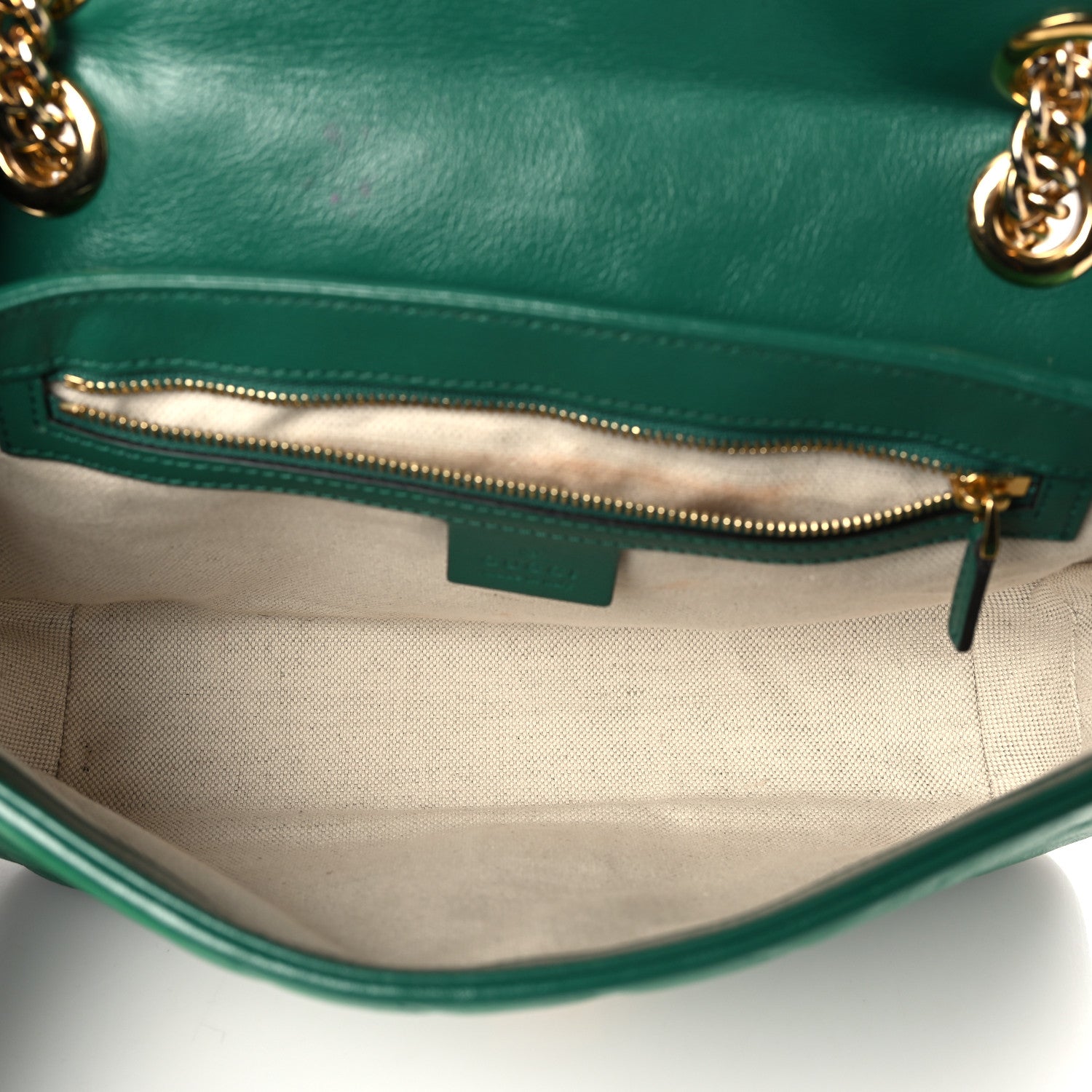 Gucci Azalea Calfskin Enamel Matelasse Diagonal Small Torchon GG Marmont Shoulder Bag New Shamarock Emerald 5 of 10