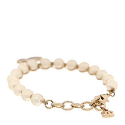 Chanel Pearl Crystal CC Bracelet Gold 3 of 6