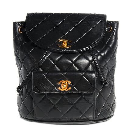 Chanel Lambskin Quilted Backpack Black 1 of 9