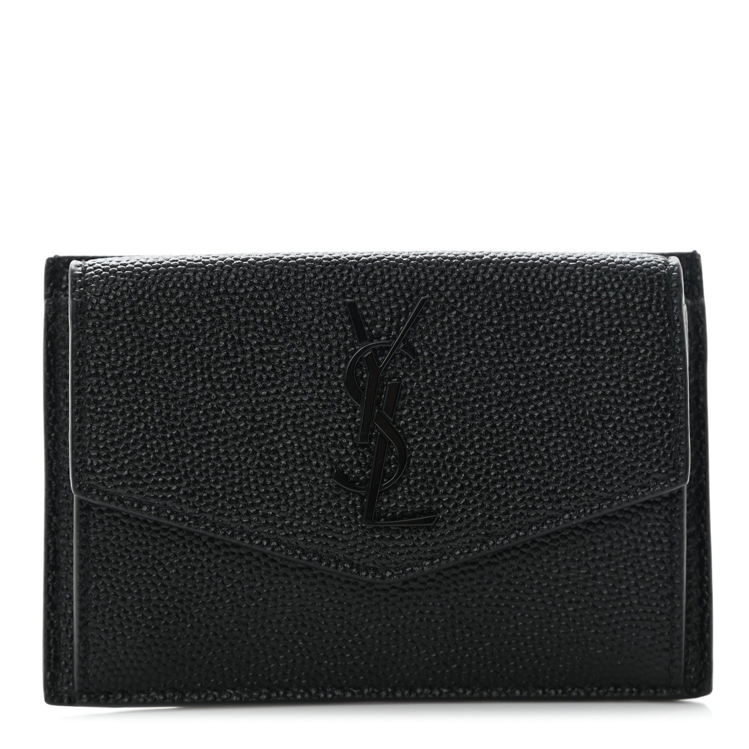 Saint Laurent Grain de Poudre Uptown Card Holder Black 1 of 11