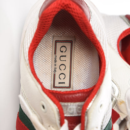 Gucci Calfskin Air Mesh Web Sneakers 36 White 9 of 16
