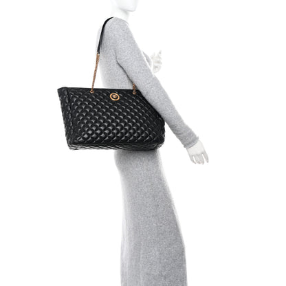 Versace Nappa Quilted La Medusa Chain Tote Black 2 of 10