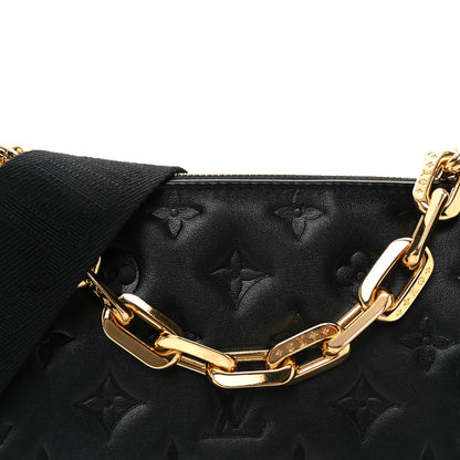 Louis Vuitton Lambskin Embossed Monogram Coussin PM Black 7 of 9