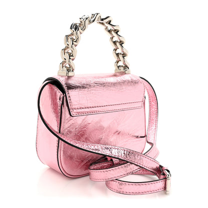 Versace Metallic Crackled Lambskin Mini La Medusa Bag Pink 3 of 11