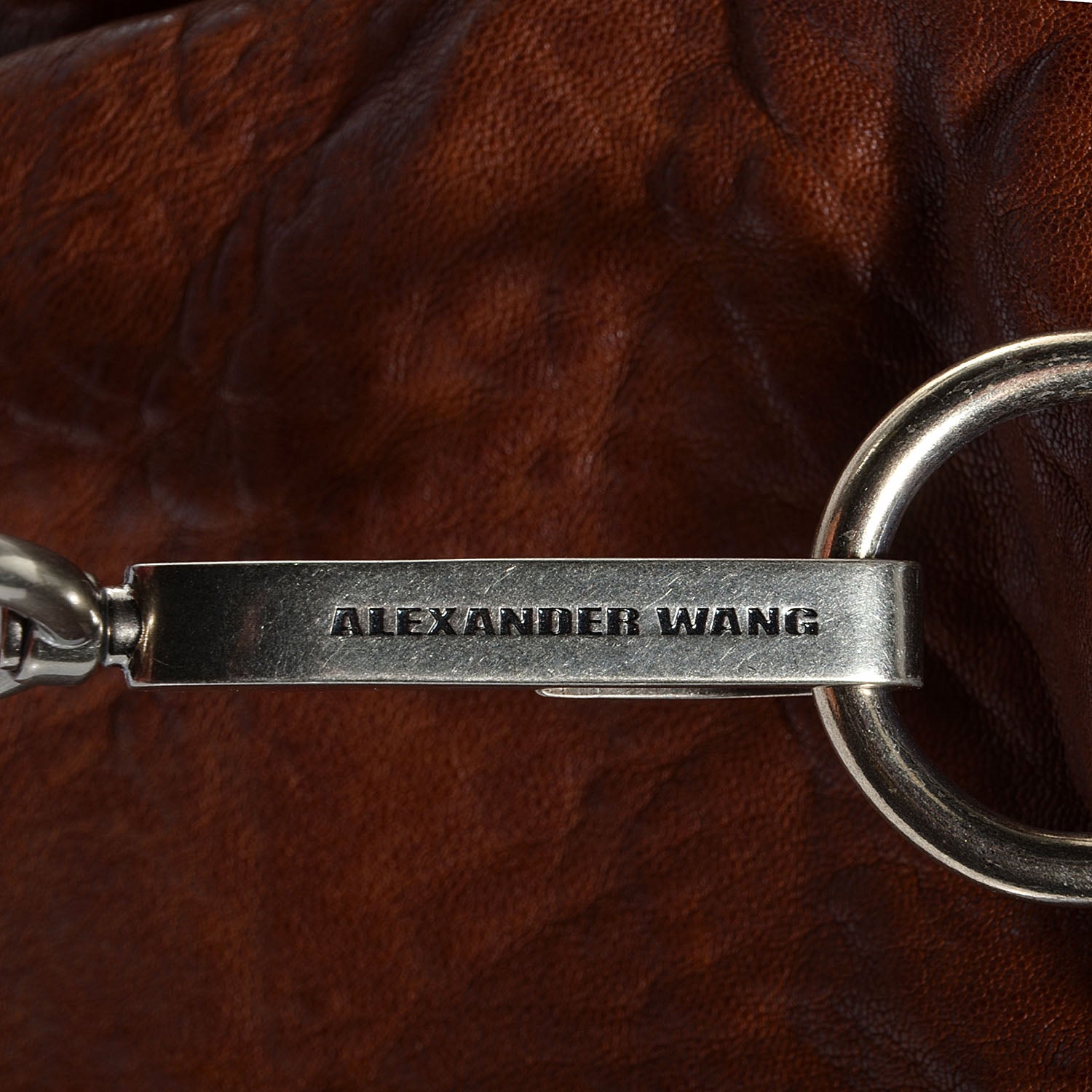 Alexander Wang Pebbled Lambskin Rocco Brown w Antique Silver Hardware 7 of 7