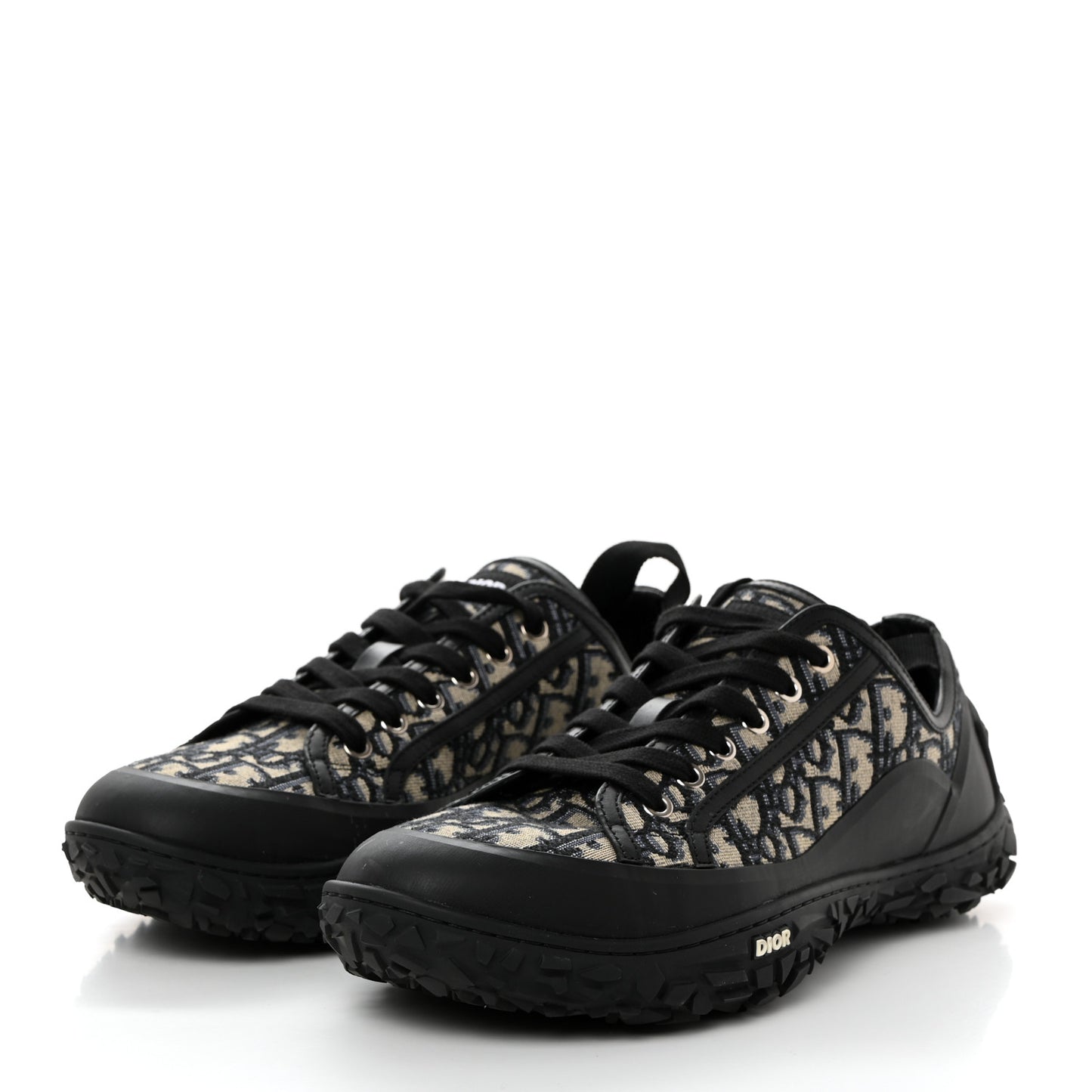 Jacquard Rubber Oblique Mens B28 Low Top Sneakers 42 Black Apricot