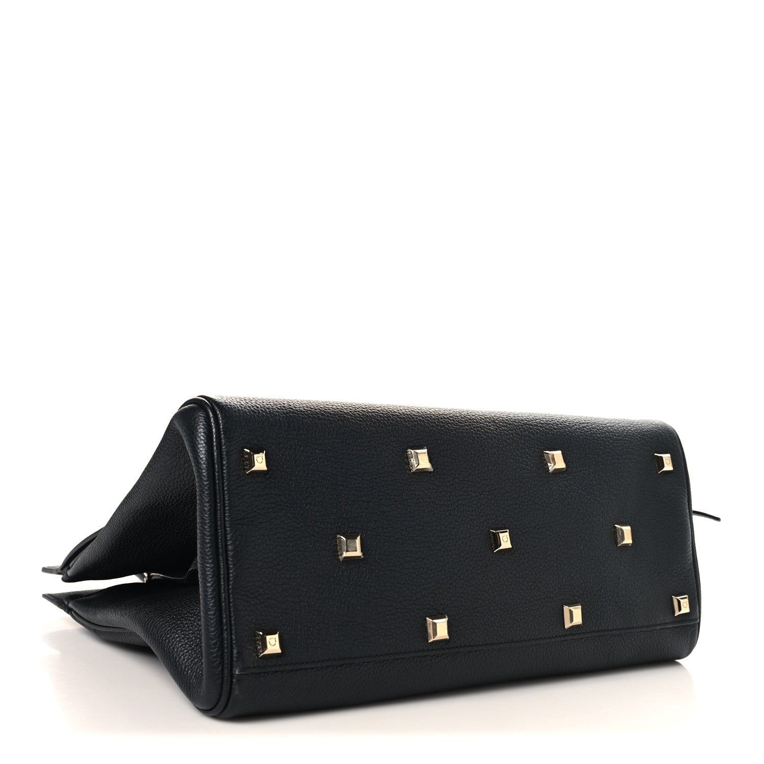 Salvatore Ferragamo Calfskin Large Studio Bag Black 1861716