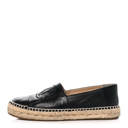 Chanel Lambskin CC Espadrilles 37 Black 1 of 12