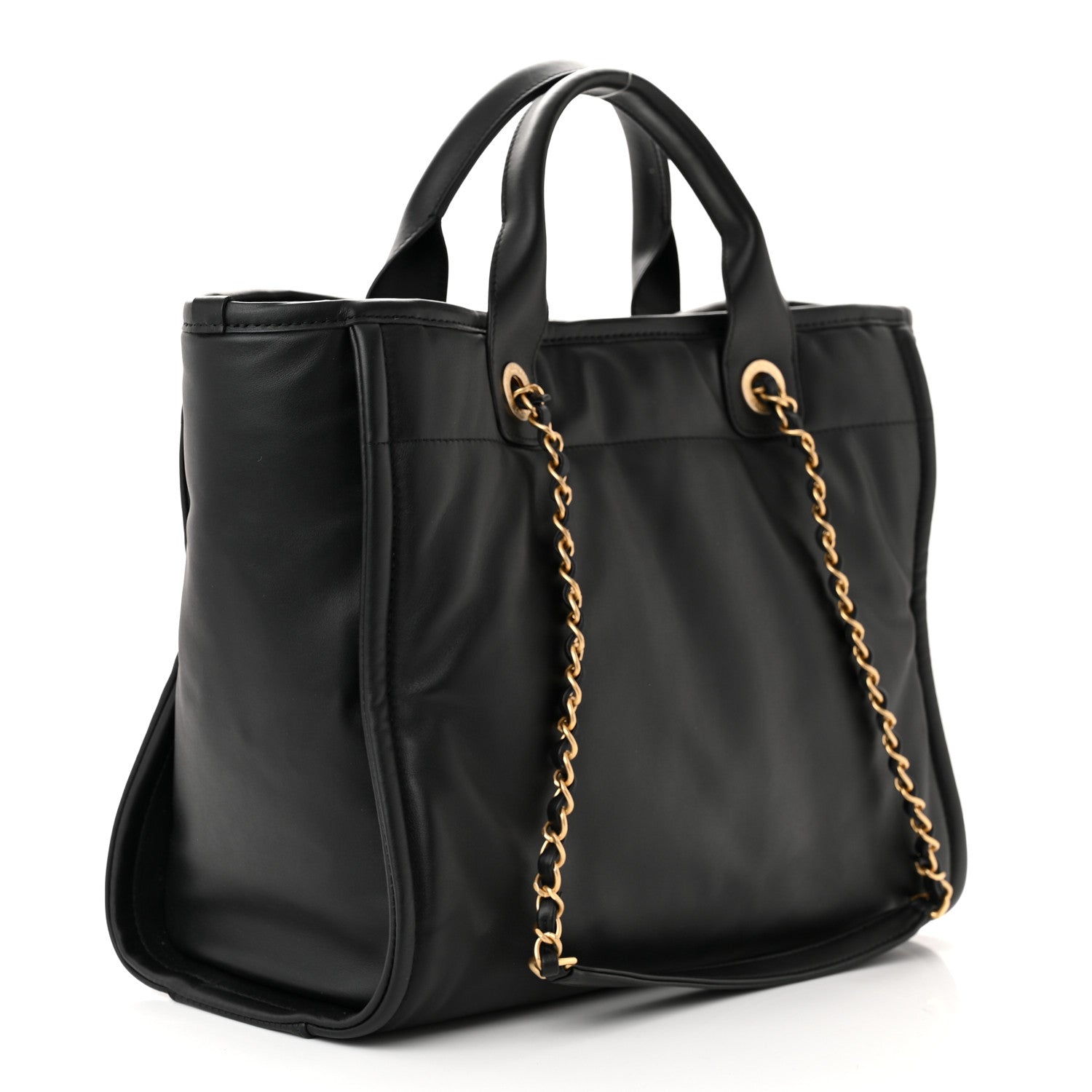Chanel Calfskin Small Deauville Tote Black 4 of 13