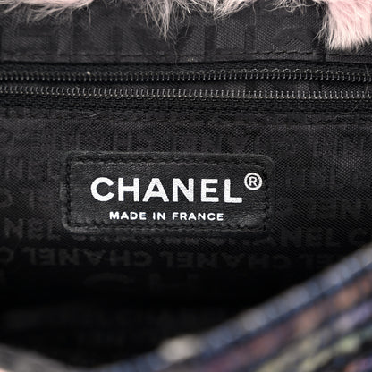 Chanel Rabbit Fur Tweed Lizard Small Fantasy Flap Pink 6 of 10