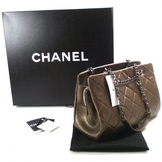Caviar Timeless Classic Shopping Tote Bronze