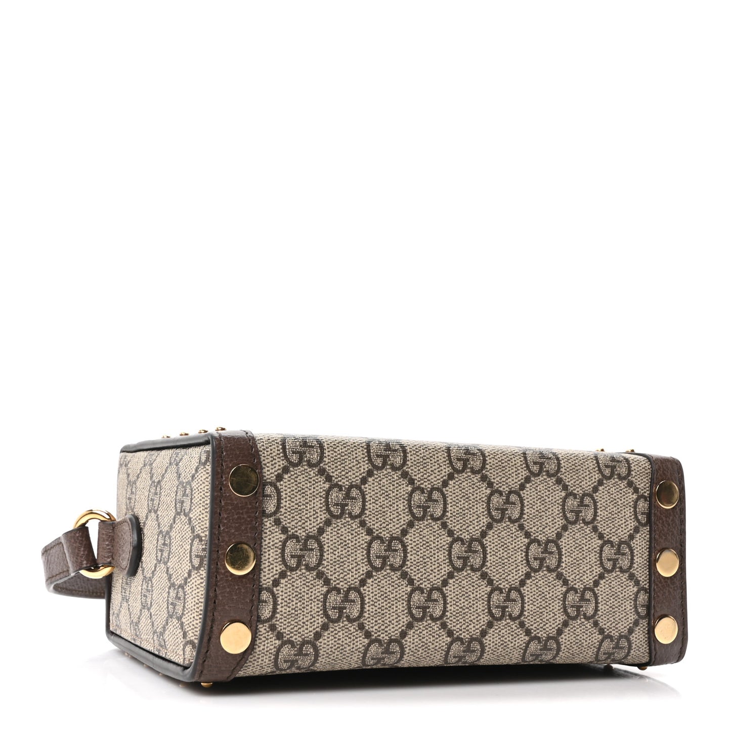 GG Supreme Monogram Textured Dollar Calfskin Mini Trunk Shoulder Bag Beige Ebony New Acero