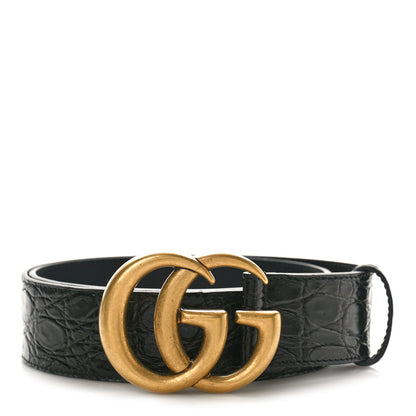 Gucci Caiman Millenium Double G 40mm Belt 85 34 Black 1 of 4