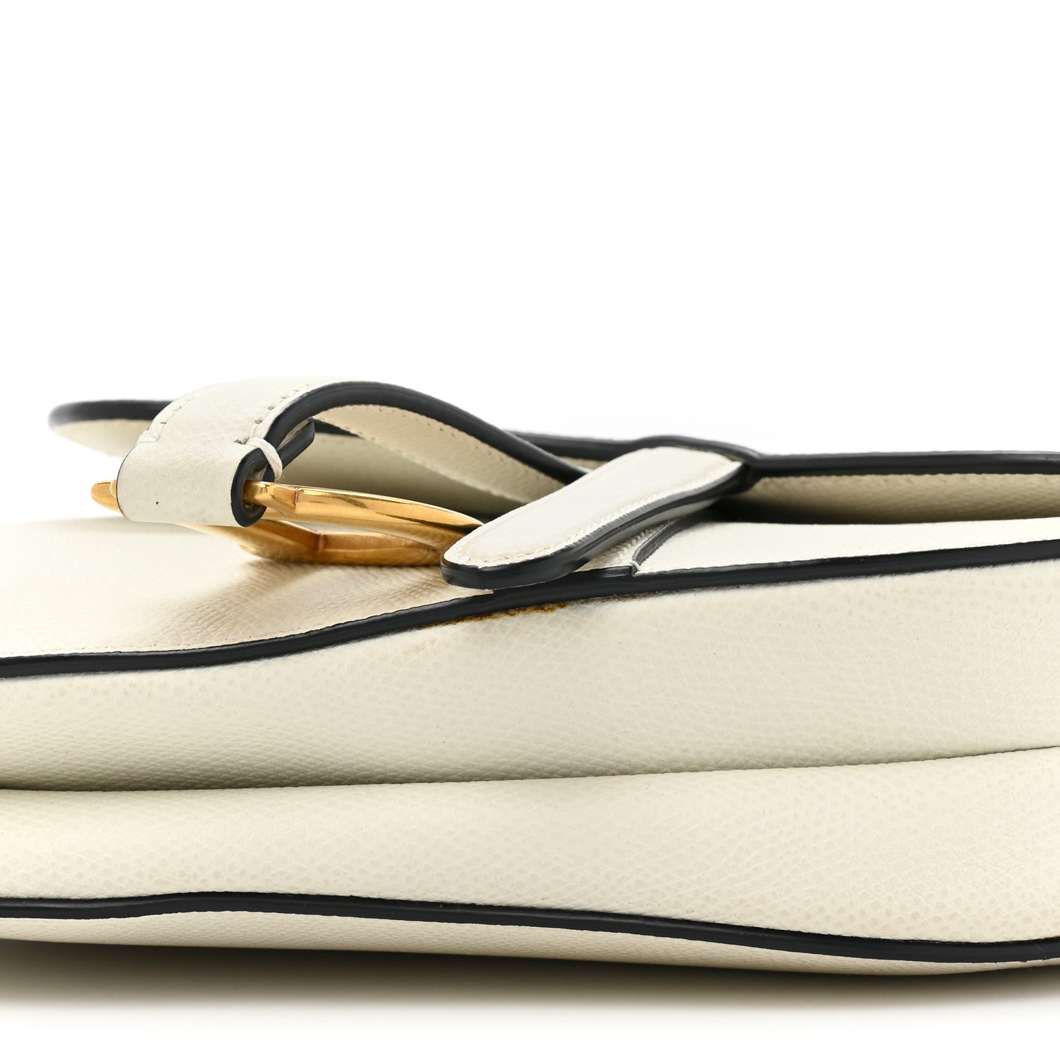 Christian Dior Grained Calfskin Mini Saddle Bag White 8 of 13