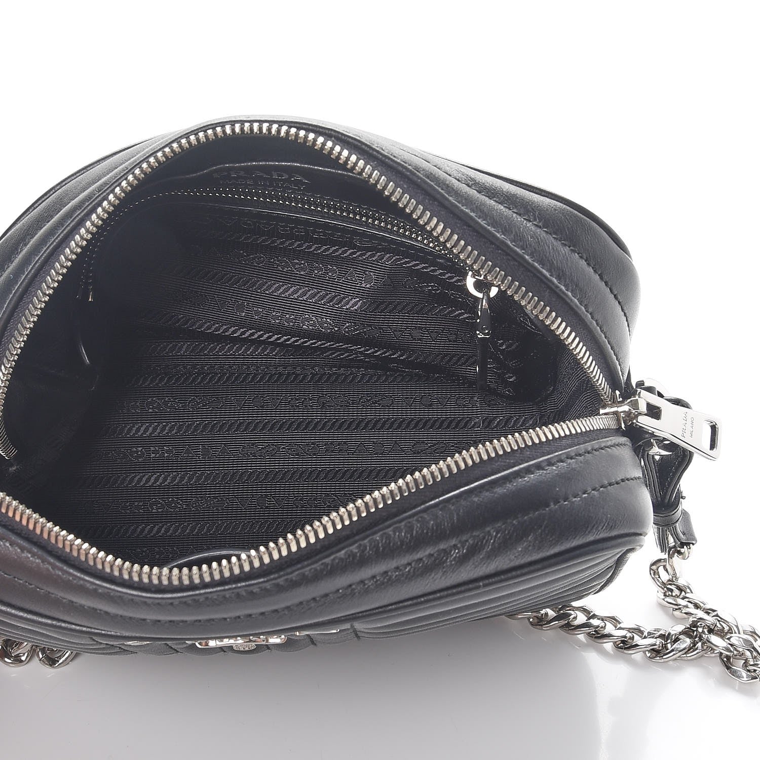 Prada Soft Calfskin Diagramme Crossbody Bag Black 5 of 7