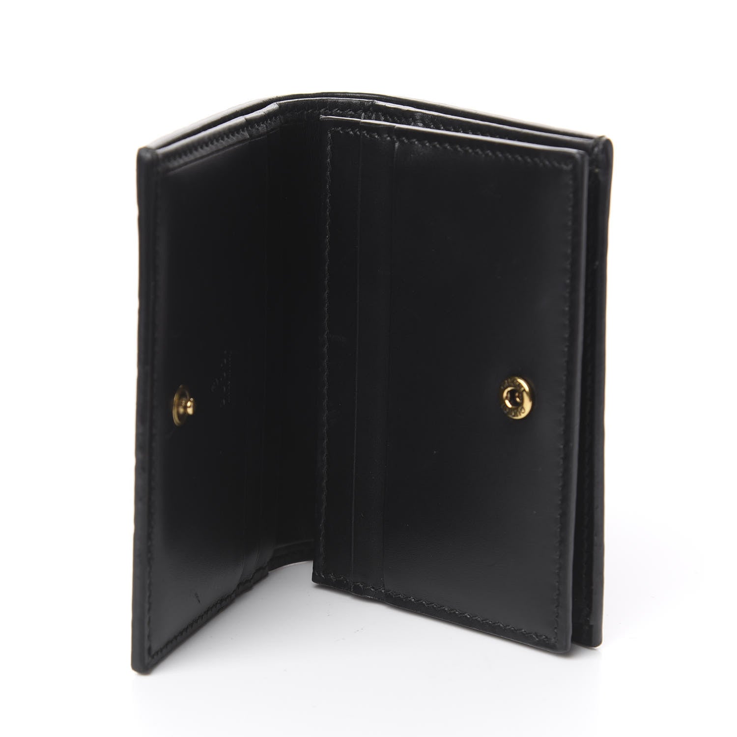 Gucci Guccissima Signature Crystal Cat Card Case Wallet Black 5 of 7