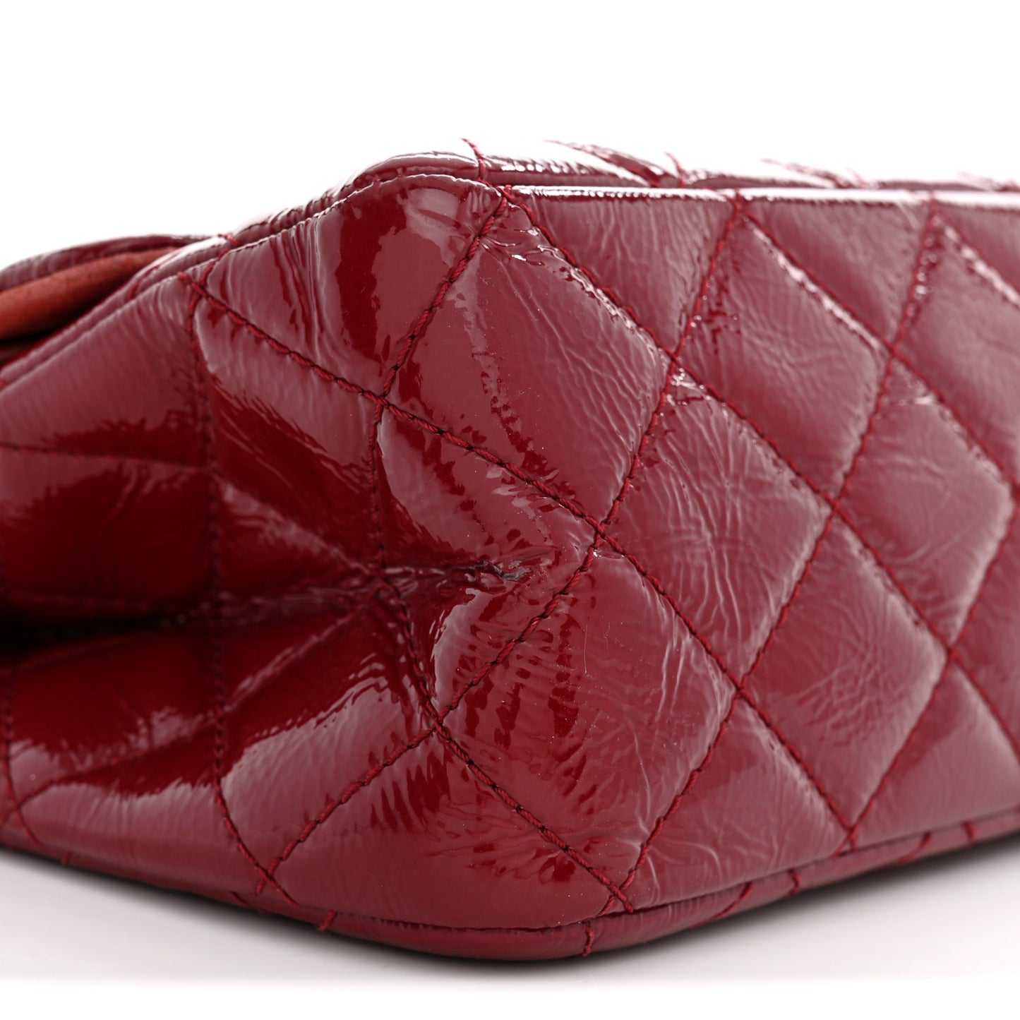 Distressed Patent Quilted 2.55 Reissue 227 Flap Raspberry Red