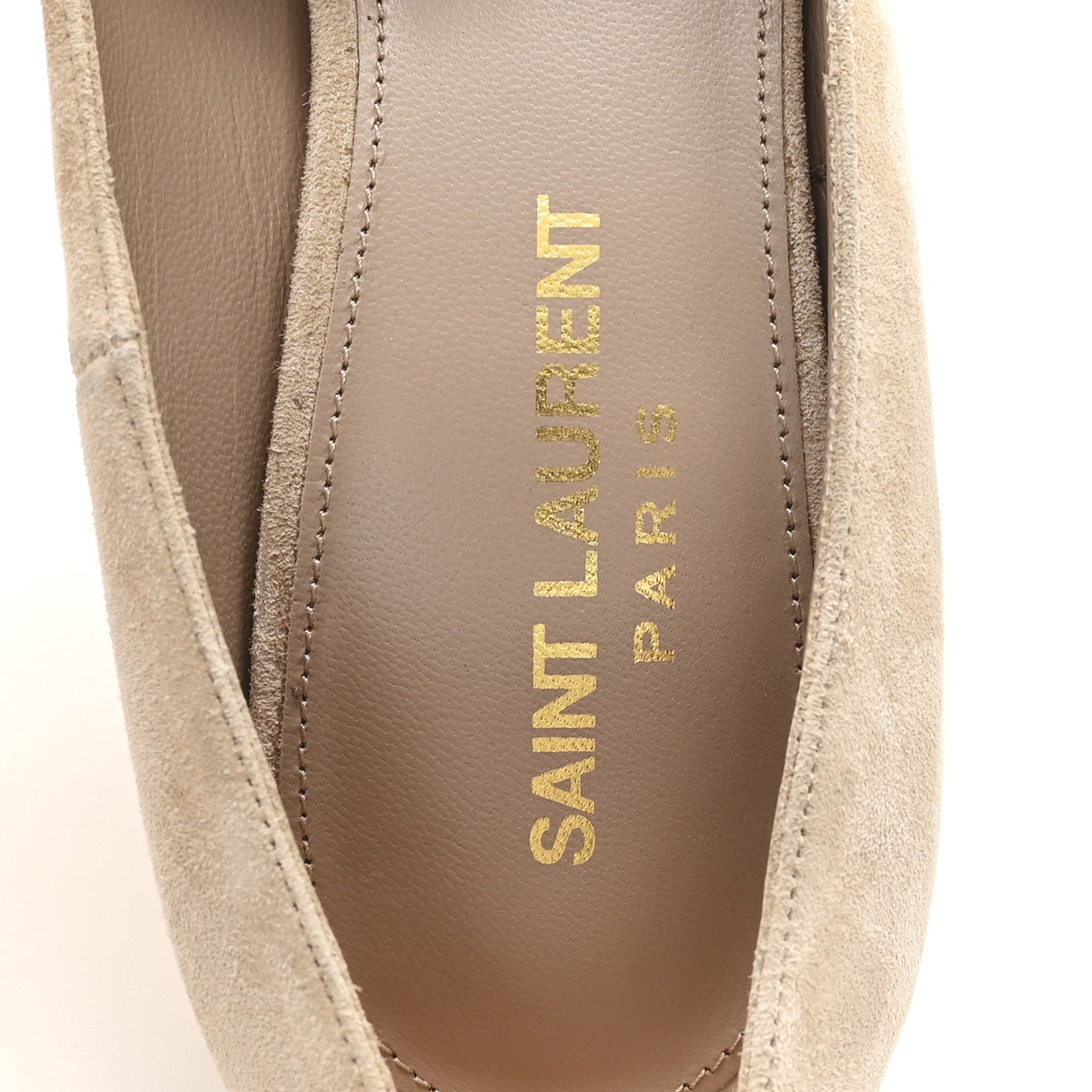 Saint Laurent Suede Calfskin Opyum 110 Pumps 35.5 Misia Gold 8 of 11