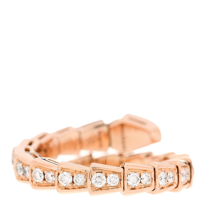 Bulgari 18K Rose Gold Diamond Serpenti Viper Pave Ring M 3 of 4