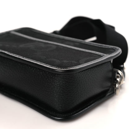 Gucci Monogram Jumbo GG Textured Dollar Calfskin Web Mini Crossbody Bag Black 8 of 9
