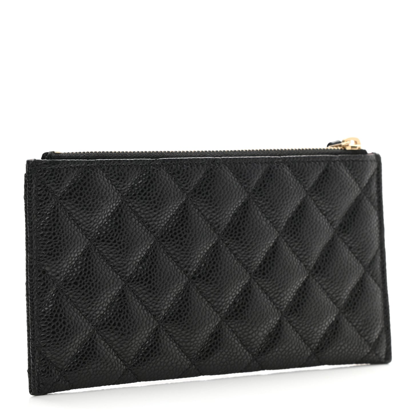 Caviar Quilted Classic Zip Pouch Black