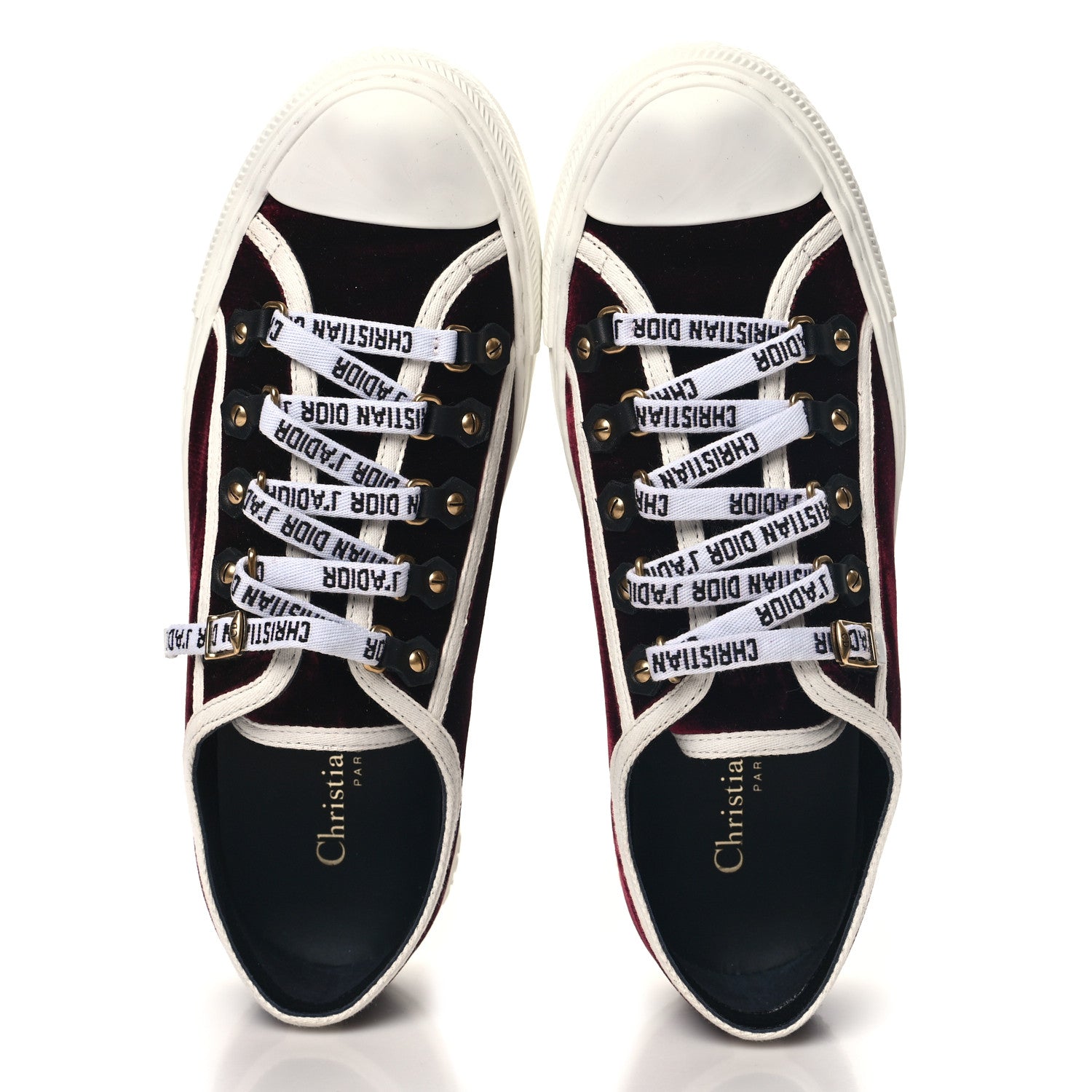Christian Dior Velvet Walk 'N' Dior Low Top Sneakers 39 Deep Amaranth 2 of 9