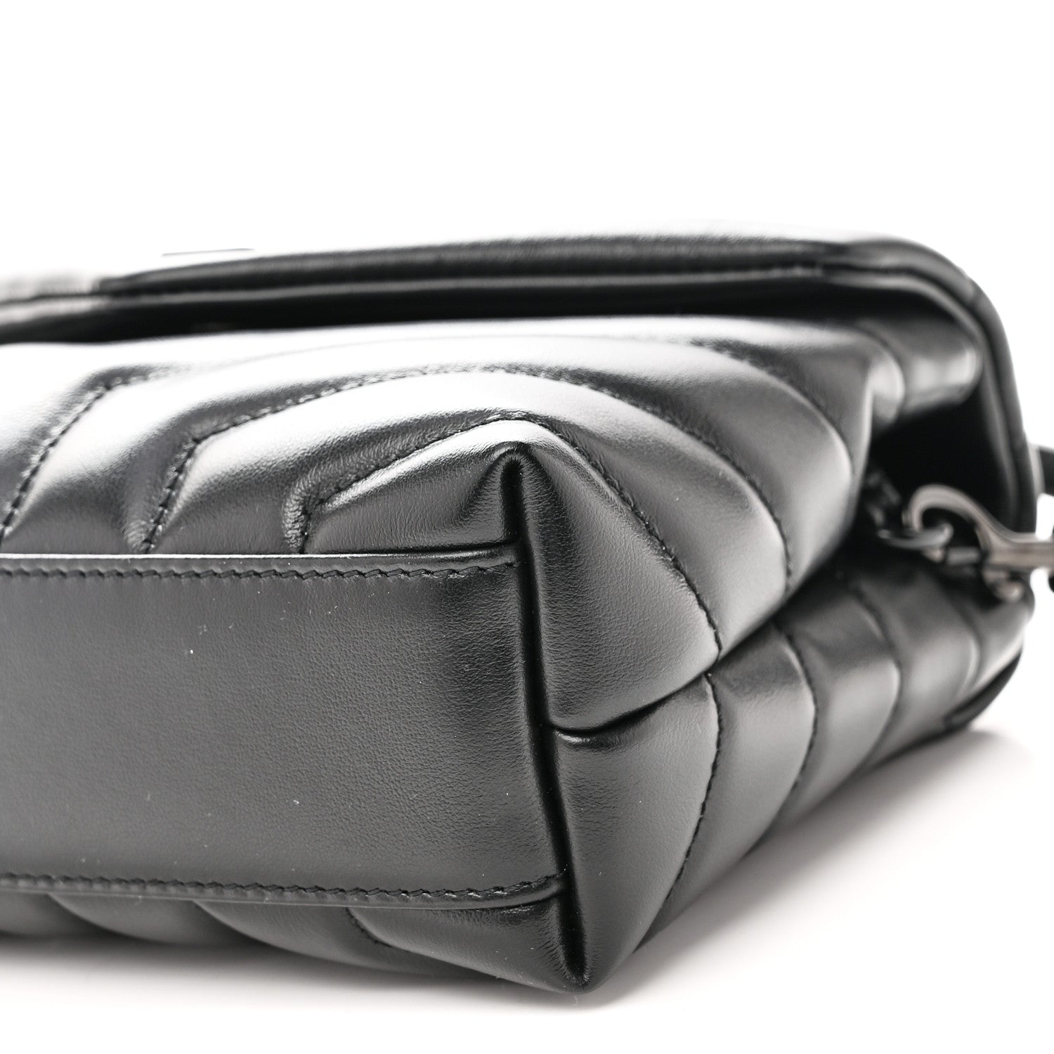 Saint Laurent Calfskin Y Quilted Monogram Monochrome Toy Loulou Crossbody Bag Black 10 of 11