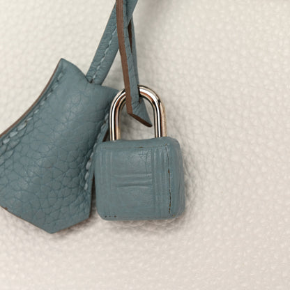 Hermes Togo Horseshoe Birkin 30 White Ciel 13 of 16