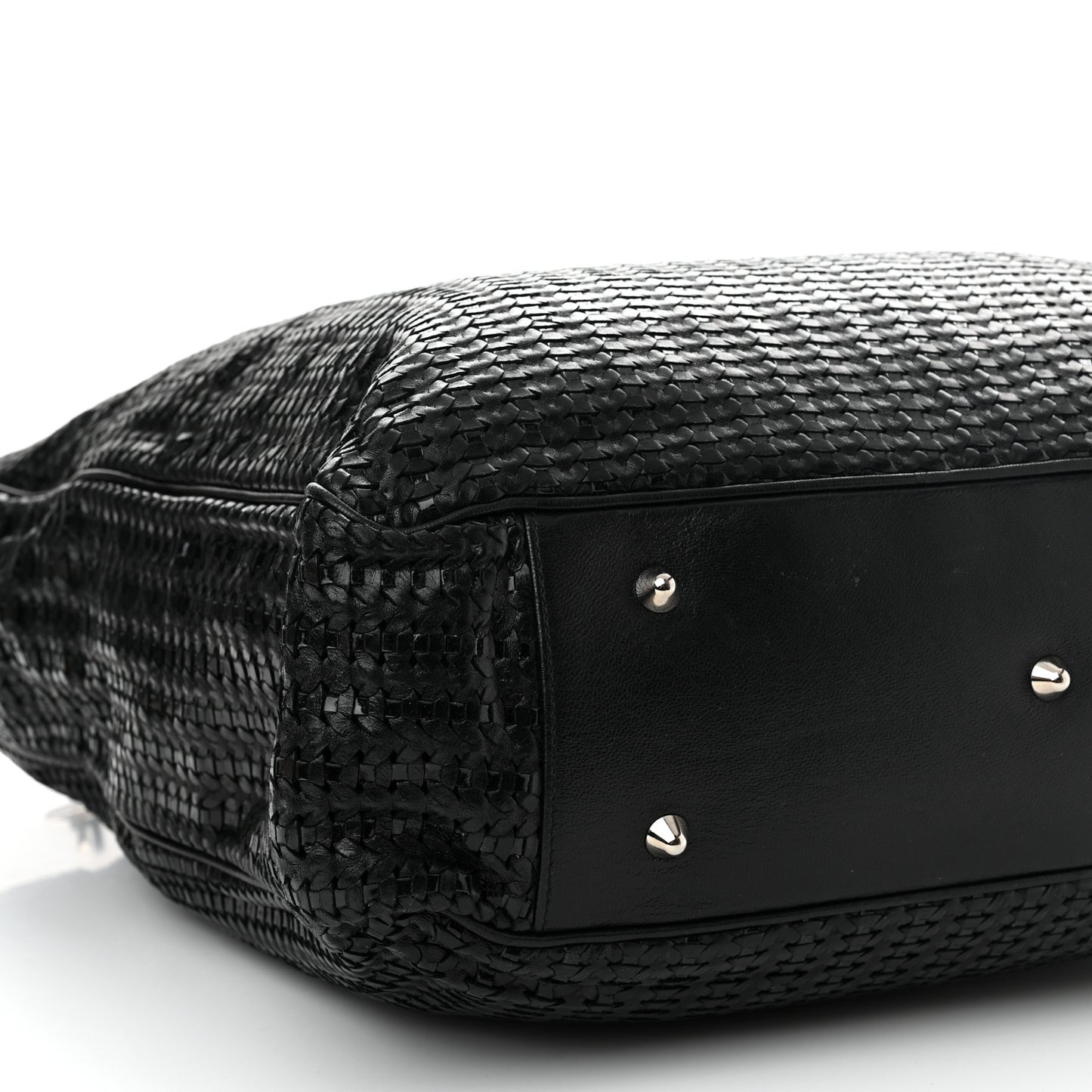 Lambskin Woven Dior Soft Shopping Tote Black