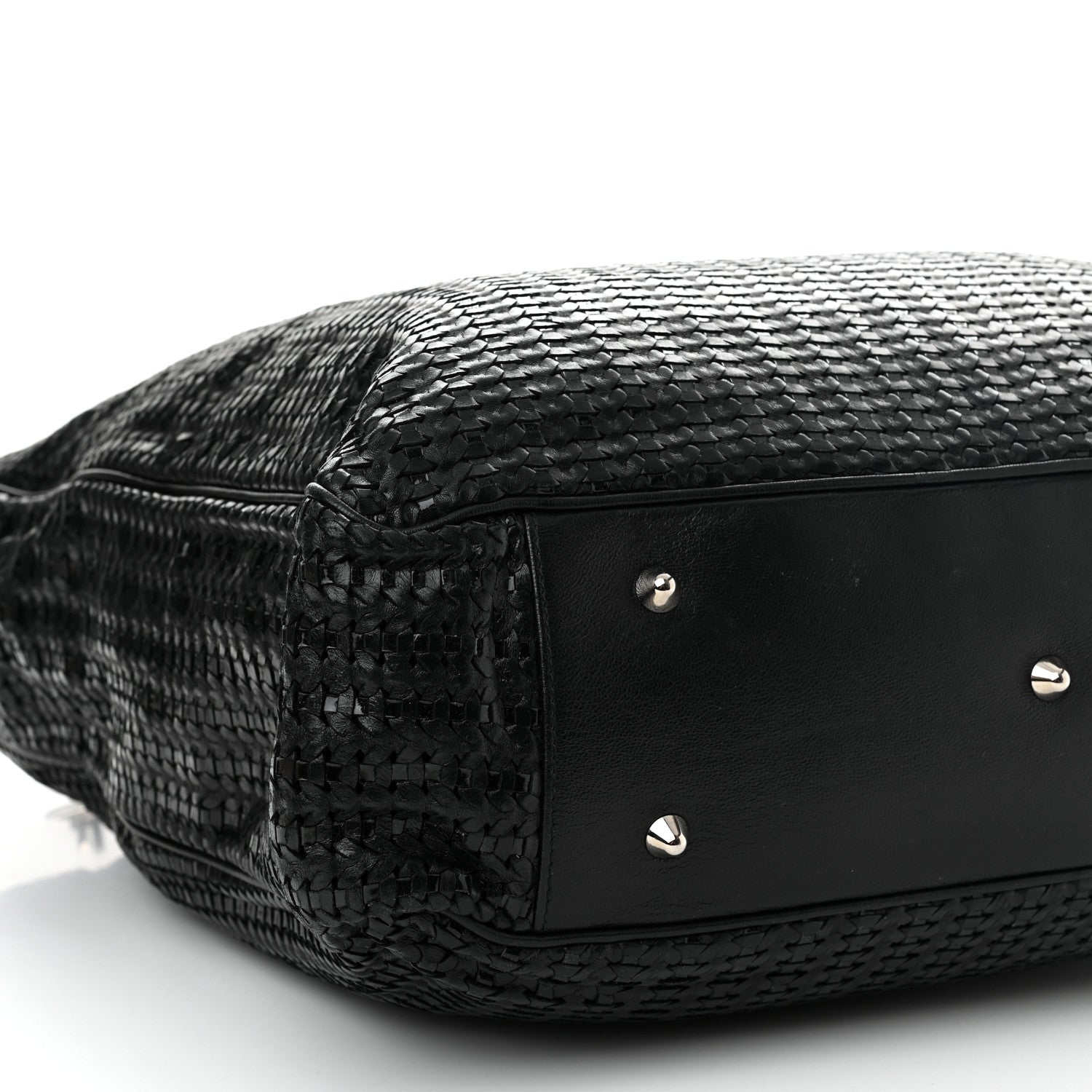 Christian Dior Lambskin Woven Dior Soft Shopping Tote Black 9 of 12