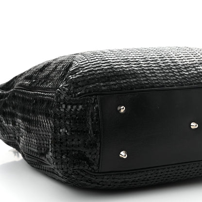 Christian Dior Lambskin Woven Dior Soft Shopping Tote Black 9 of 12