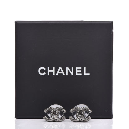 Chanel Crystal Mini CC Earrings Silver 5 of 5